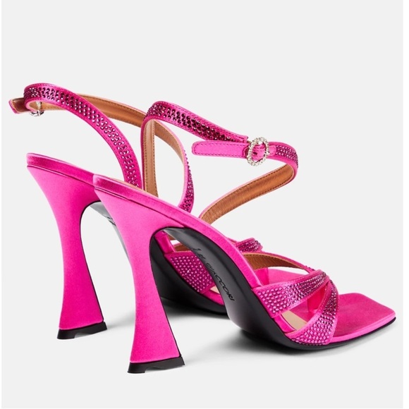 D'ACCORI Raya crystal-embellished 100mm‎ satin sandals in Pink EU37 - Picture 3 of 4